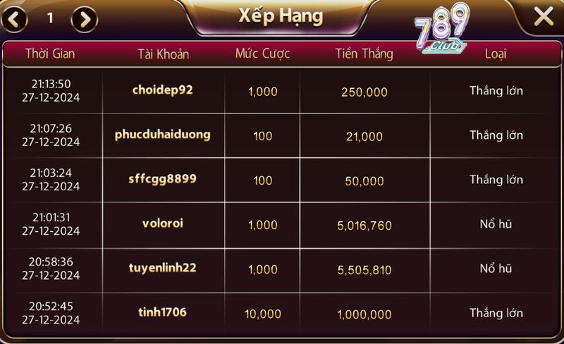 Thường xuyên kiểm tra bảng xếp hạng để nâng cao tỷ lệ thắng